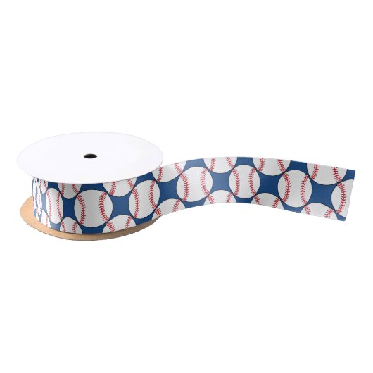 Patriottisch baseball Satin Ribbon Satijnen Lint (Spoel)
