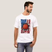 Patriottisch Basketbal 4 juli T-shirt (Voorkant volledig)