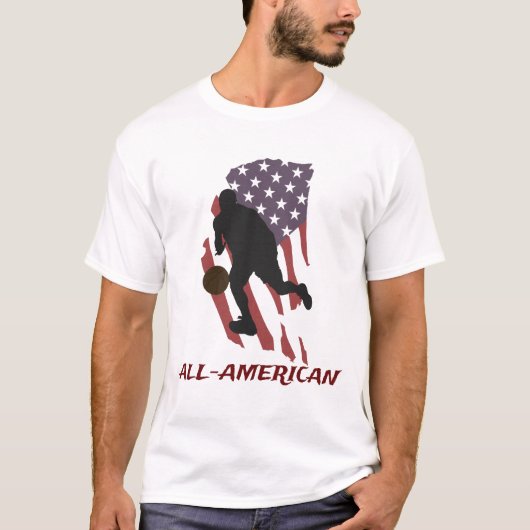Patriottisch Basketbal All-American T-shirt (Voorkant)
