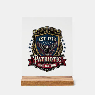Patriottisch Battleschild 1776 Militair Geïnspiree Acryl Bord