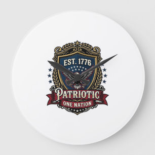 Patriottisch Battleschild 1776 Militair Geïnspiree Grote Klok