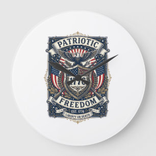 Patriottisch Battleschild 1776 Militair Geïnspiree Grote Klok