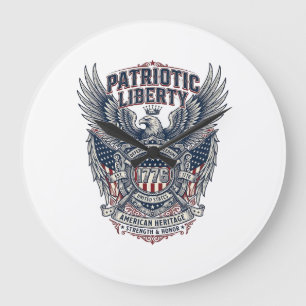 Patriottisch Battleschild 1776 Militair Geïnspiree Grote Klok