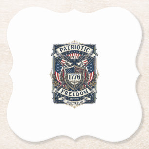 Patriottisch Battleschild 1776 Militair Geïnspiree Kartonnen Onderzetters