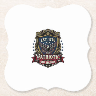 Patriottisch Battleschild 1776 Militair Geïnspiree Kartonnen Onderzetters