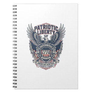 Patriottisch Battleschild 1776 Militair Geïnspiree Notitieboek