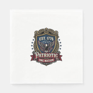 Patriottisch Battleschild 1776 Militair Geïnspiree Servet