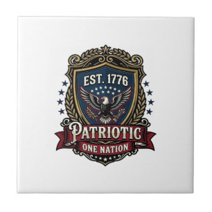 Patriottisch Battleschild 1776 Militair Geïnspiree Tegeltje