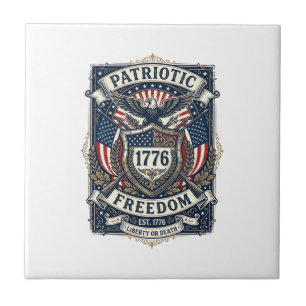 Patriottisch Battleschild 1776 Militair Geïnspiree Tegeltje