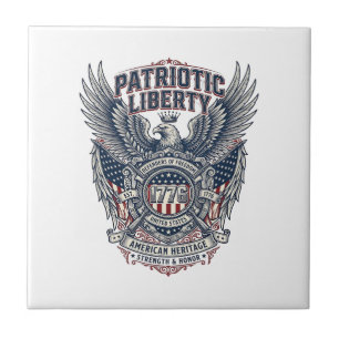 Patriottisch Battleschild 1776 Militair Geïnspiree Tegeltje