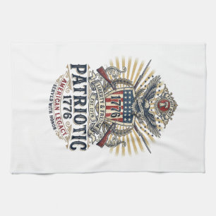 Patriottisch Battleschild 1776 Militair Geïnspiree Theedoek