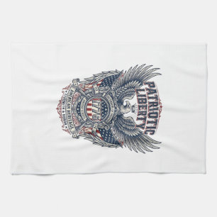 Patriottisch Battleschild 1776 Militair Geïnspiree Theedoek
