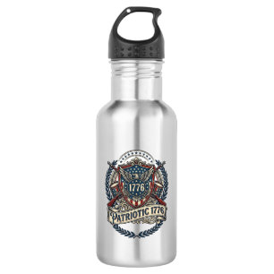 Patriottisch Battleschild 1776 Militair Geïnspiree Waterfles