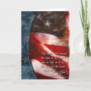 Patriottisch bedankt kaart met  Amerikaanse vlag