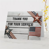 Patriottisch Bedankt voor het serveren Kaart (Gele Bloem)