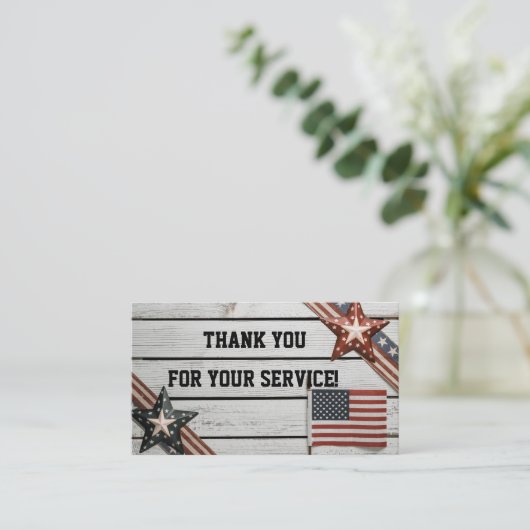 Patriottisch Bedankt voor het serveren Visitekaartje (Staand voorkant)