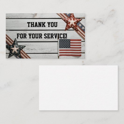 Patriottisch Bedankt voor het serveren Visitekaartje (Voorkant / Achterkant)