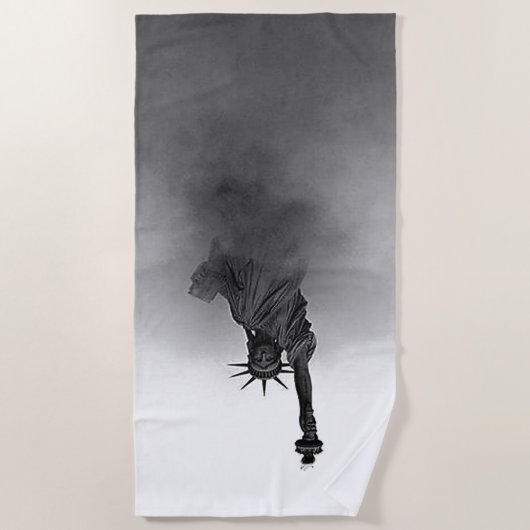 Patriottisch beeld van vrijheid VS NYC American B& Strandlaken (Voorkant)