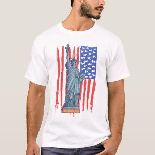Patriottisch Beeld Vrijheid Amerikaanse Vlag NYC D T-shirt