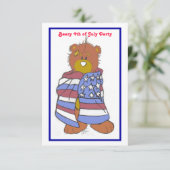 Patriottisch Beer 4 juli Uitnodiging (Staand voorkant)