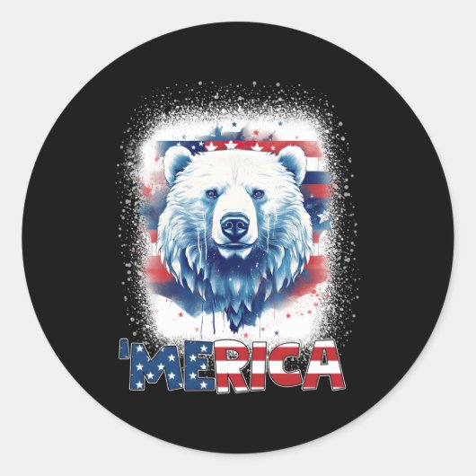 Patriottisch Beer Amerika 4 juli Vlag Beer VS Ronde Sticker (Voorkant)