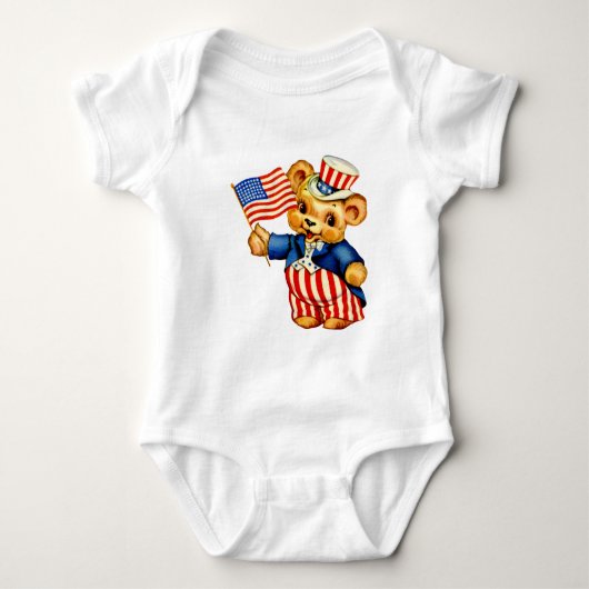 Patriottisch Beer Baby Creeper Romper (Voorkant)