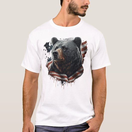 Patriottisch Beer Cat Meow Shirt (Voorkant)