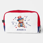 Patriottisch Beer Gepersonaliseerde Kinder naam Toilettasje (Voorkant)