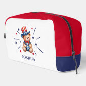 Patriottisch Beer Gepersonaliseerde Kinder naam Toilettasje (Rechterhoek)