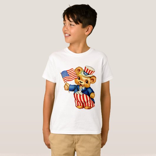  Patriottisch Beer Kinder T-Shirt (Voorkant volledig)
