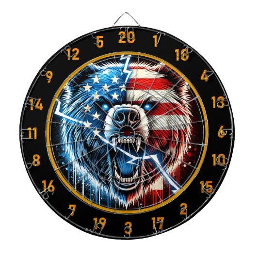 Patriottisch Beer Lightning ontsteekt het bord Dartbord (Voorkant)