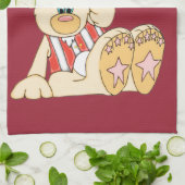 Patriottisch Beer met Flag Kitchen Towel Theedoek (Gevouwen)