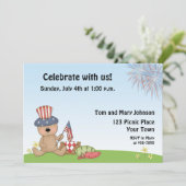 Patriottisch Beer Picnic, BBQ Uitnodiging (Staand voorkant)