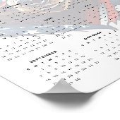 Patriottisch Beer Rood Wit en Blauw 2025 Kalender Poster (Hoek)