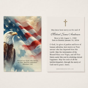 Patriottisch begrafenisgebed Kaart Amerikaanse vla