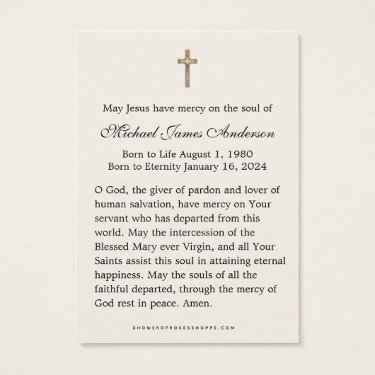 Patriottisch begrafenisgebed Kaart Amerikaanse vla (Achterkant)