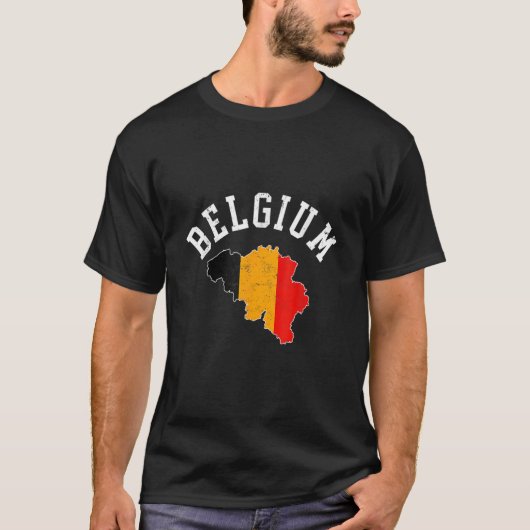  patriottisch België vlagkaart verhit T-shirt (Voorkant)