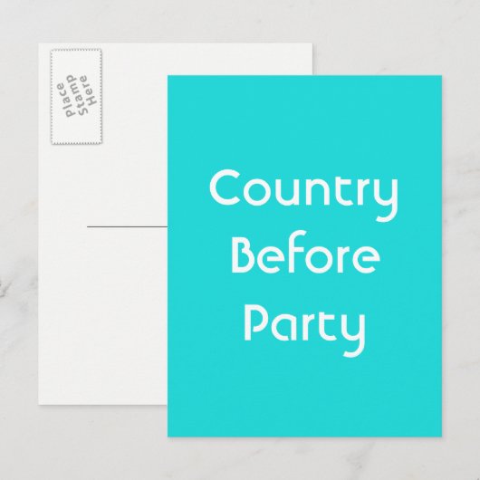 Patriottisch bericht "Land vóór partij" Uitnodiging Briefkaart (Voorkant / Achterkant)