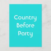 Patriottisch bericht "Land vóór partij" Uitnodiging Briefkaart (Voorkant)