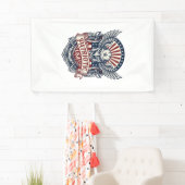 Patriottisch beschermmasker vrijheid militair geïn spandoek (Insitu)