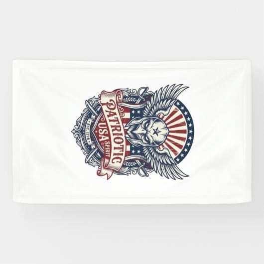 Patriottisch beschermmasker vrijheid militair geïn spandoek (Horizontaal)