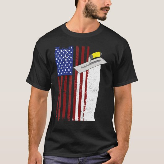 Patriottisch betonviniserbouwwerker ons t-shirt (Voorkant)