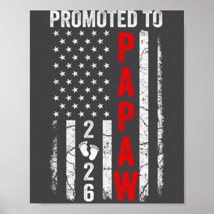 Patriottisch Bevorderd tot Opa 2026 Eerste Keer Ni Poster