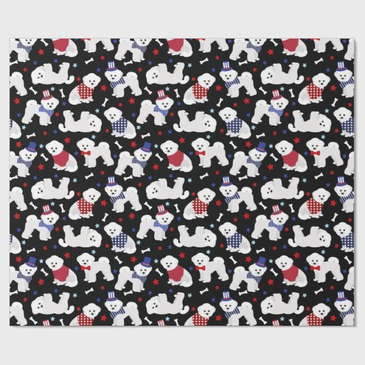 Patriottisch bichon-opraappapier cadeaupapier (Vlak)