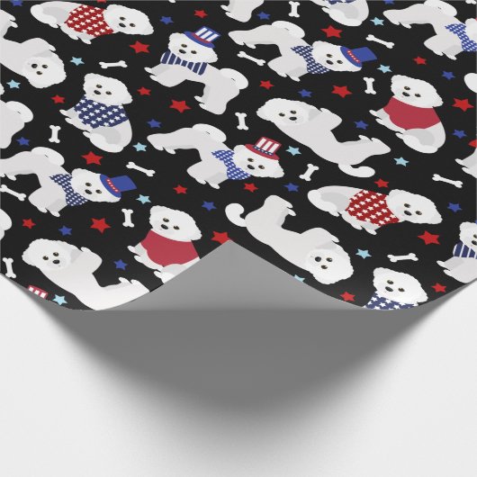 Patriottisch bichon-opraappapier cadeaupapier (Hoek)