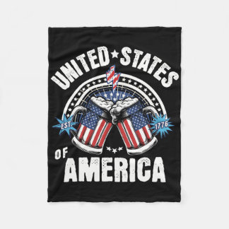 Patriottisch Bier Amerikaanse Vlag 4 Juli Bier Ver Fleece Deken