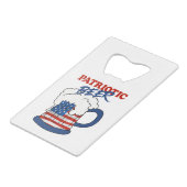 Patriottisch bier creditkaart flessenopener (Voorkant Gekanteld)