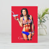 Patriottisch Bikini Fitnessmodel Thunder_Cove  Kaart (Staand voorkant)