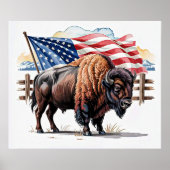 Patriottisch bizon Poster (Voorkant)