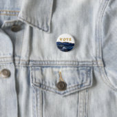 Patriottisch Blau Goud Agate Stem Ronde Button 3,2 Cm (In situ)